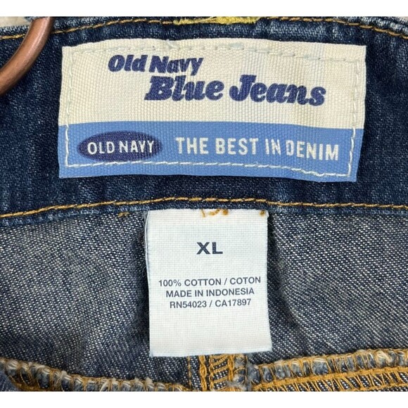 Vintage Old Navy Bib Overalls Women's XL Blue Denim Farmcore Workwear - Picture 3 of 11